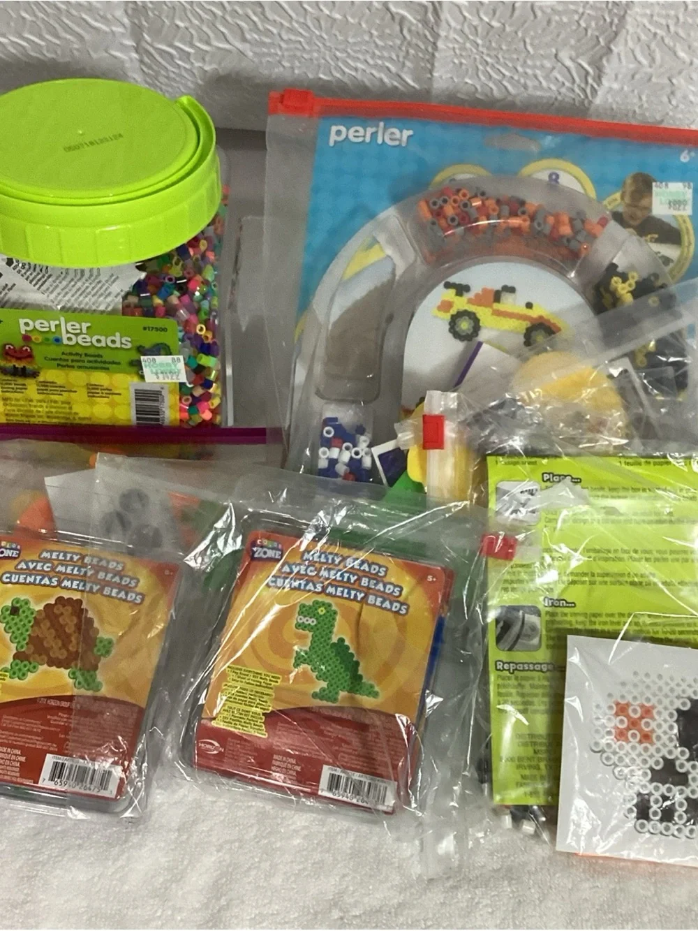 HUGE Lot of Perler Fuse Kits, Boards, Patterns, 11,000 Beads Tub + More Over 4lb